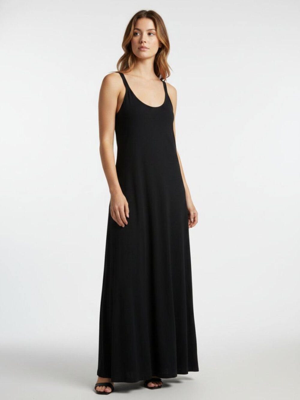 TOPSHOP Black Tank Scoop Neck Maxi Dress